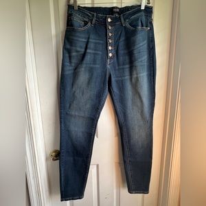 Judy Blue Jeans 16W Button fly for extra tummy control, Dark wash, high waist